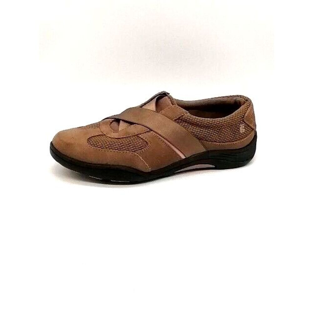 Grasshoppers Sneakers Womens Brown 7 Wide Ortholite Slip On Shoe Suede Stretch